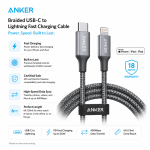 Anker Braided USB-C TO Lightning Fast Charging Cable 6ft