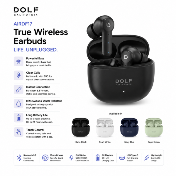 DOLF California AIRDF17 True Wireless Earbuds