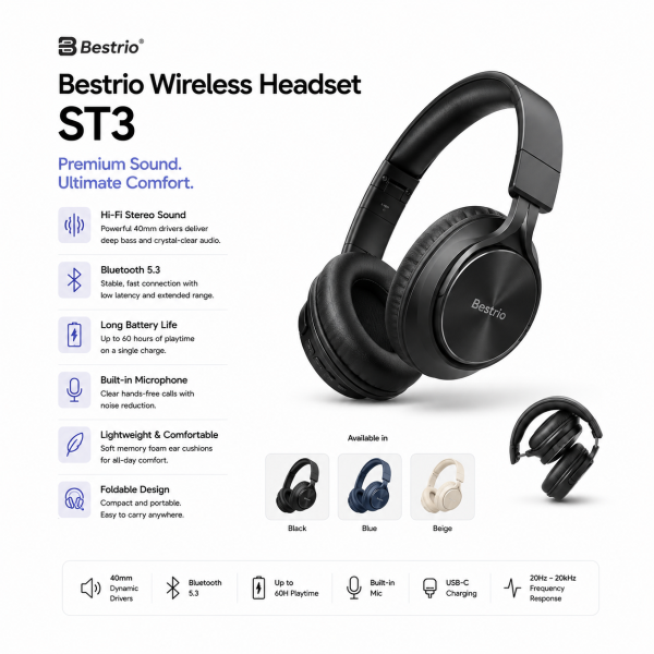 Bestrio Wireless Headset ST3