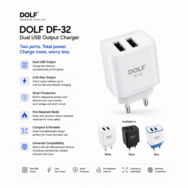 DOLF Dual USB Output DF-32 Charger