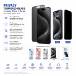 Privacy Tempered Glass for Apple iPhone 15 Series